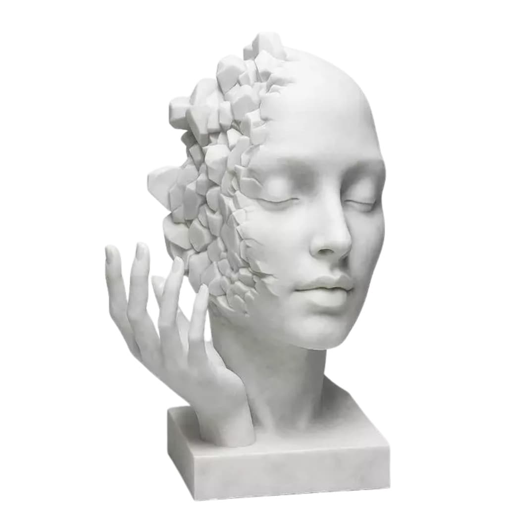 Escultura Decorativa Fragmentos da Alma 3D – Arte Abstrata e Moderna para Decoração