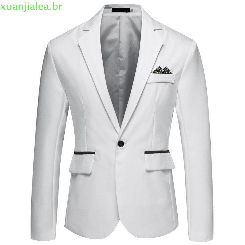 Plus Size Terno Blazer Formal Masculino Cor Lisa De Manga Longa Abotoado Com Bolsos Slim Fit Para Casual Social Festa