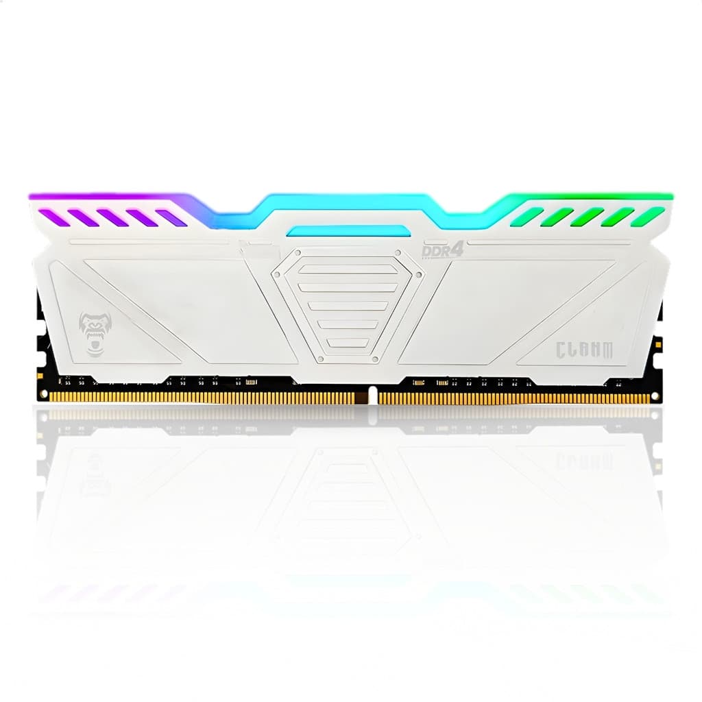 Memória Ram Gamer Para Pc DDR4 16GB 3200MHz Clanm RGB Com Dissipador CL22 Branca