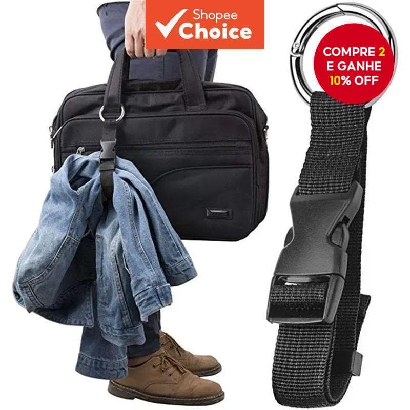 Mala de Viagem de Férias Preta Portátil Pendurada com Fivela de Zinco Externa