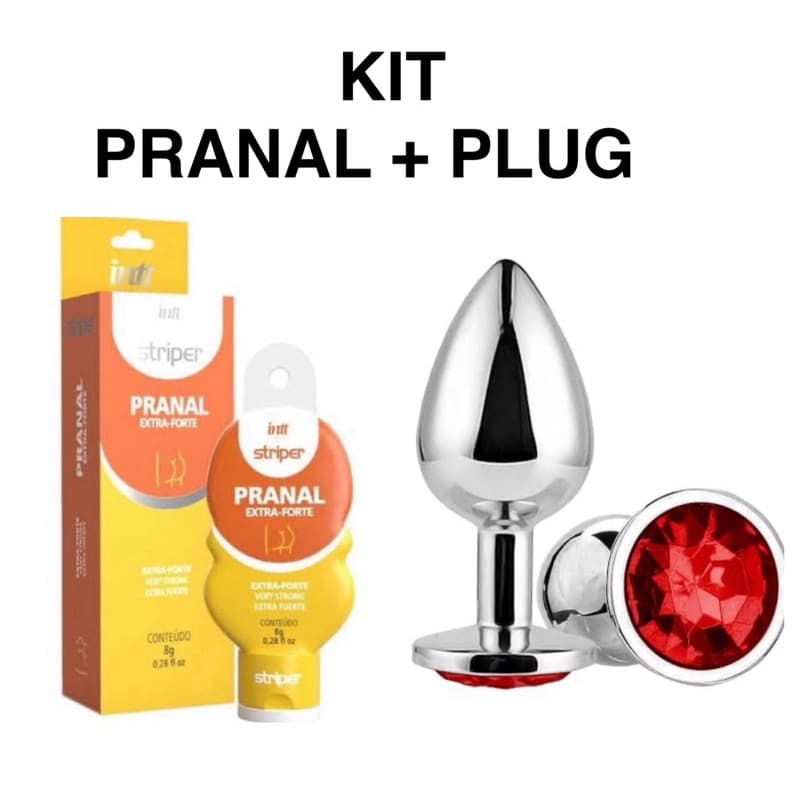 KIT Iniciante Gel Pranal + Plug Anal - PraAnal Extra Forte Striper Intt 8g - Sex Shop