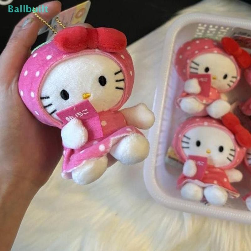 [BLU] Desenhos Animados Morango Kitty Pingente De Pelúcia Boneca De Desenho Animado Chaveiro HelloKittys Brinquedo Mochi