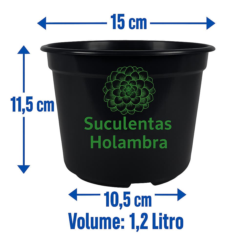 Kit Até 20 Vasos Pote 15 - REFORÇADO Cor Preta Para Rosa Mudas Plantas