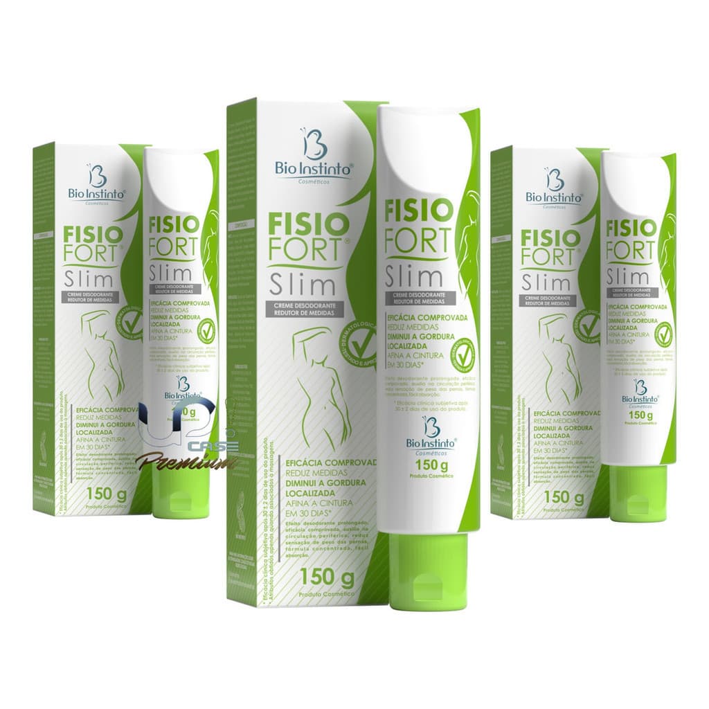 Kit 03un Creme Fisiofort Slim Redutor De Medidas 150g