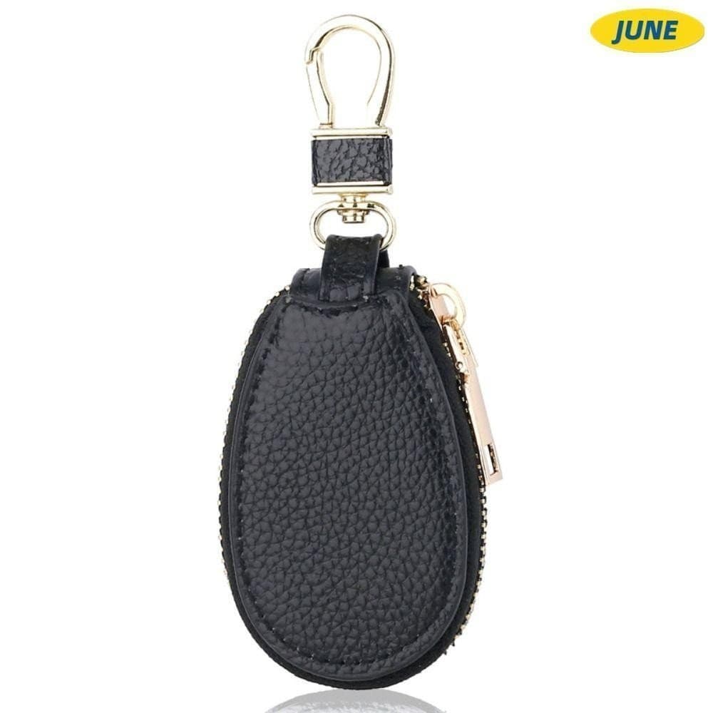 Porta-Chaves JUNE , Com Zíper Para Carro Em Couro , Bolsa Clássica Gancho Durável Homens Mulheres