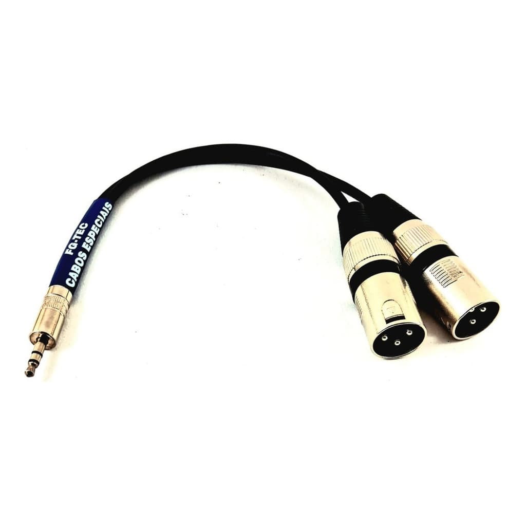 Cabo Xlr Splitter Y 1 P2 Stereo X 2 Xlr Macho Stereo 1 Metro