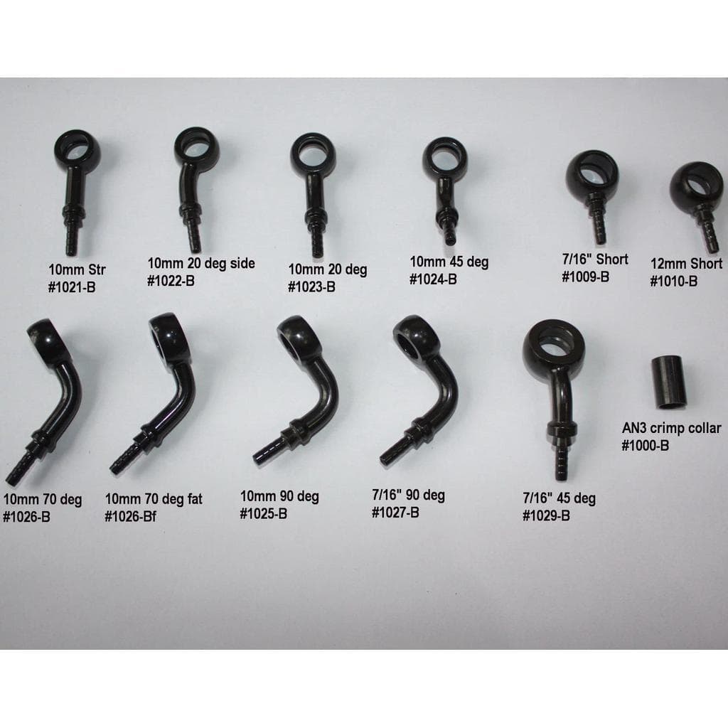 Encaixe Banjo Preto 10mm 11mm 12mm Para Cabo De Mangueira De Embreagem De Linha De Freio Trançada Inoxidável AN3