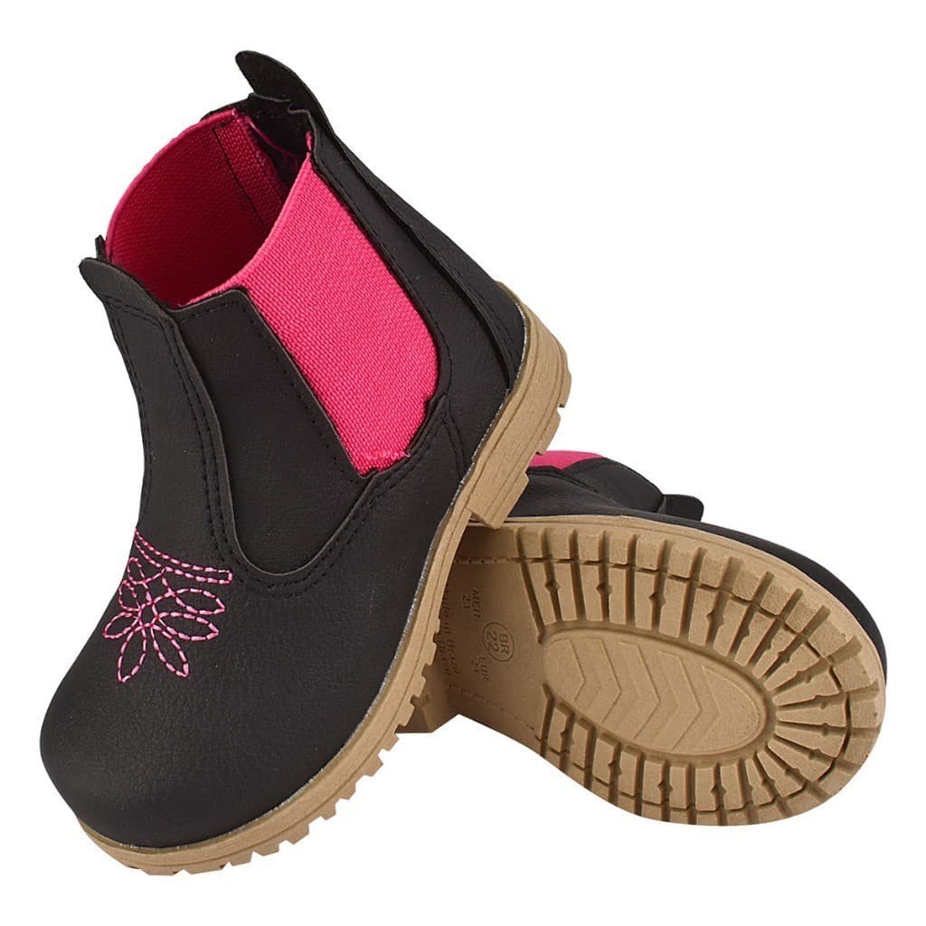 Botinha Jeca Menina Infantil Bota Princesa Bebê  Cowntry B60 PRETO