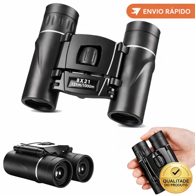 Binóculo Profissional 8x21 com Zoom Alcance 5000m Compacto para Viagem, Caça e Pesca