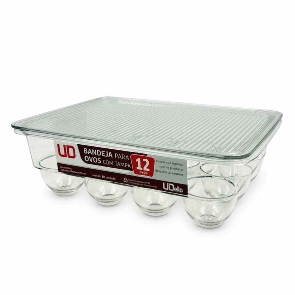 Bandeja p/Ovos Dello c/Tampa Cristal p/12 ovos UD01.0013.006