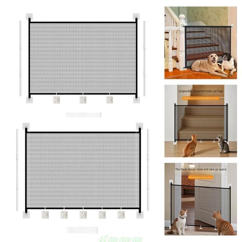 SRA 1 Conjunto Dobrável Bebê Pet Segurança Portão Cerca Fácil Armazenamento Economia Espaço