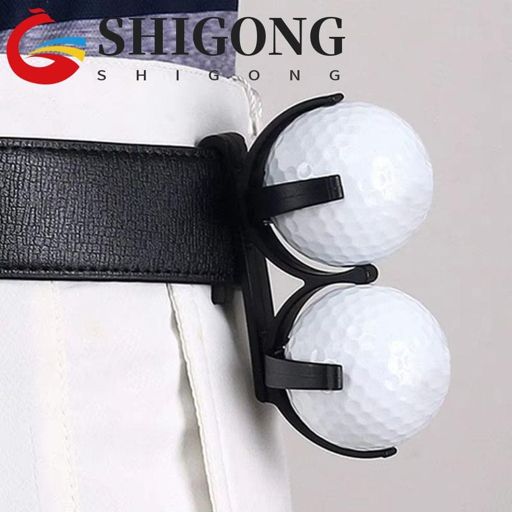 SHIGONG Suporte De Cinto De Bola De Golfe , Clipe Dobrável De Duas Bolas Capa De Plástico Portátil