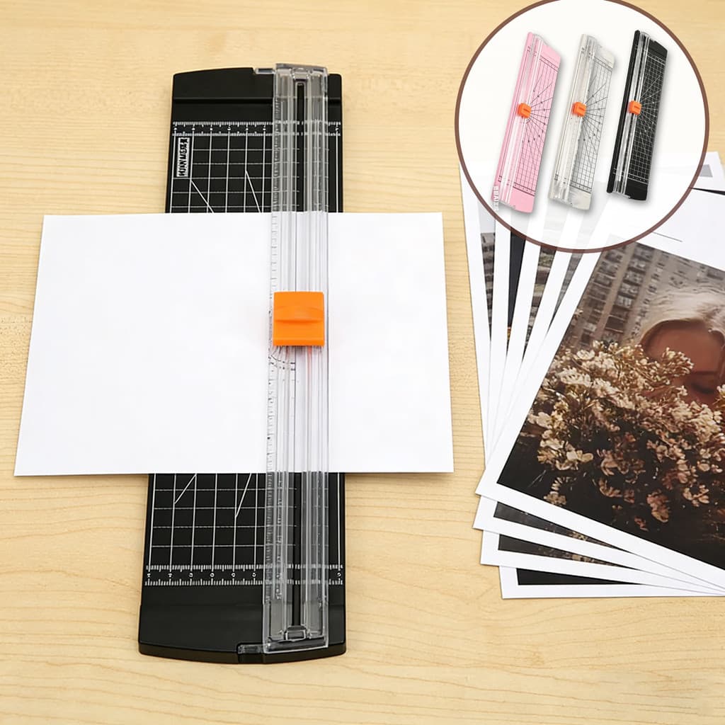 Cortador De Papel Guilhotina A4 Portátil Preto Alça Fácil Para Escritório