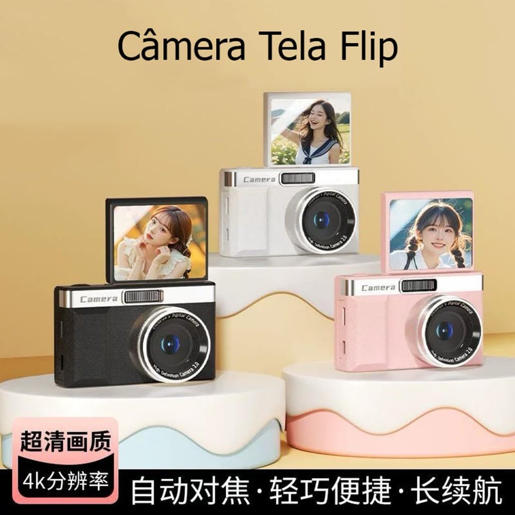 Filmadora De Vídeo Fotográfica, Câmera Digital HD Anti-Vibração De 2.4'Com Tela 1080P
