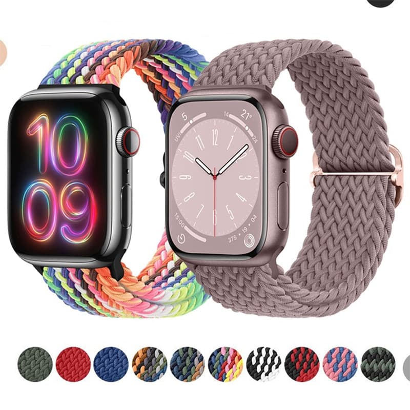 Pulseira para Apple Watch Ultra 3 2 49mm Serie 11 10 9 8 7 SE 6 5 4 46 45 41 44 mm 40mm 42mm 38 mm de Nylon de Trançada