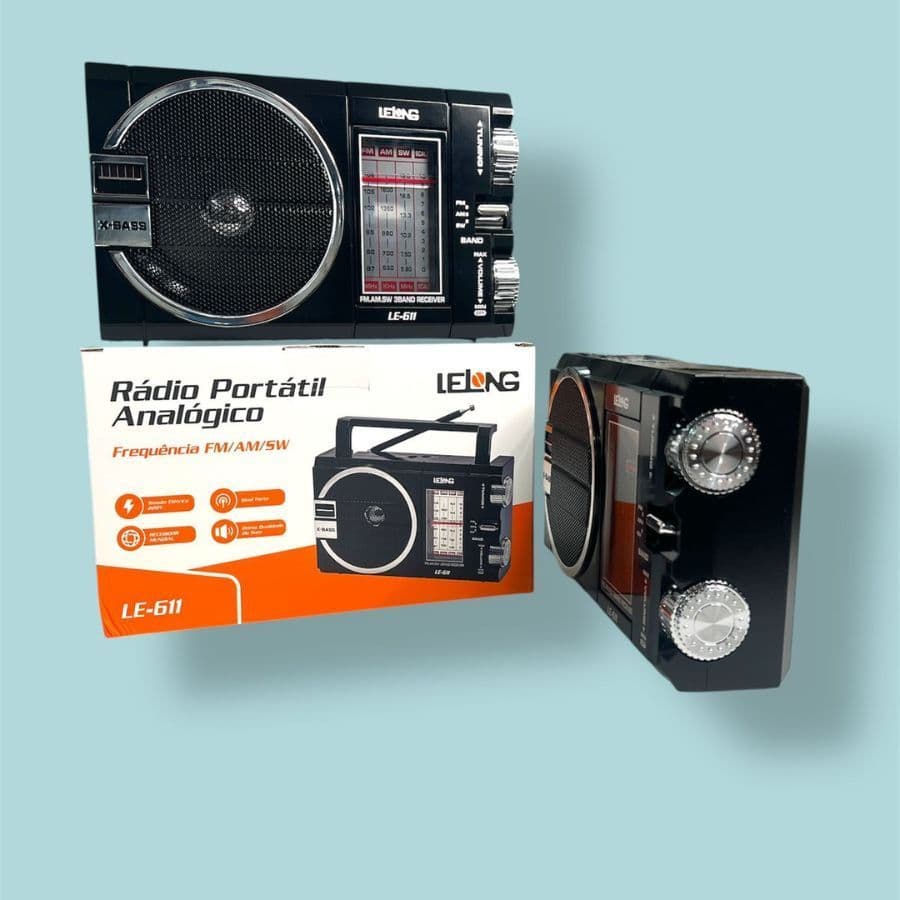 Rádio Portátil Analogico Fm/am/sw Lelong Le-611