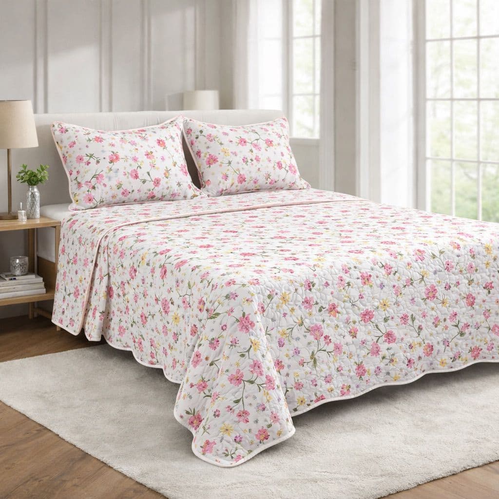 kit Colcha Cobre Leito Bouti, 3 peças, Casal Queen 2,40x2,60m 2 Dupla Face C/ Viés