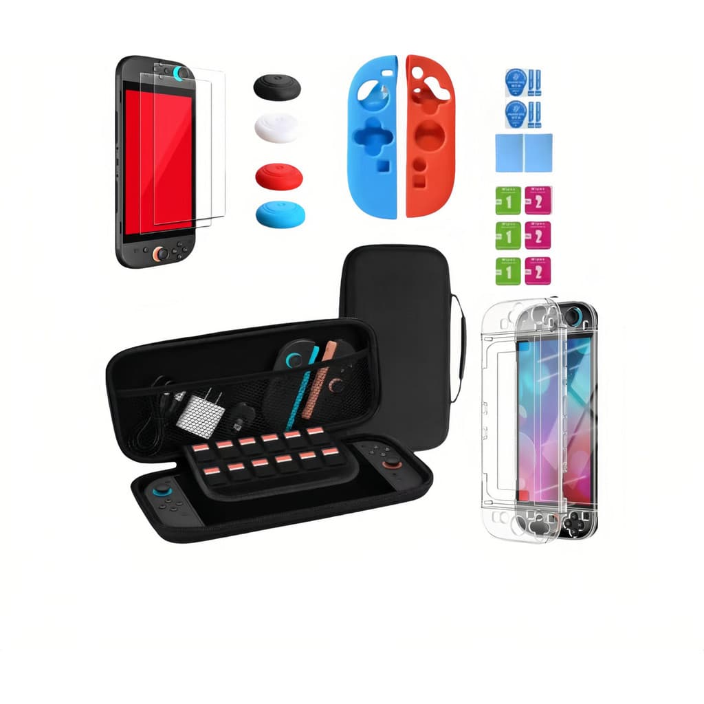 Kit Para Nintendo Switch 2 Case + Acrilico + Película + Grip