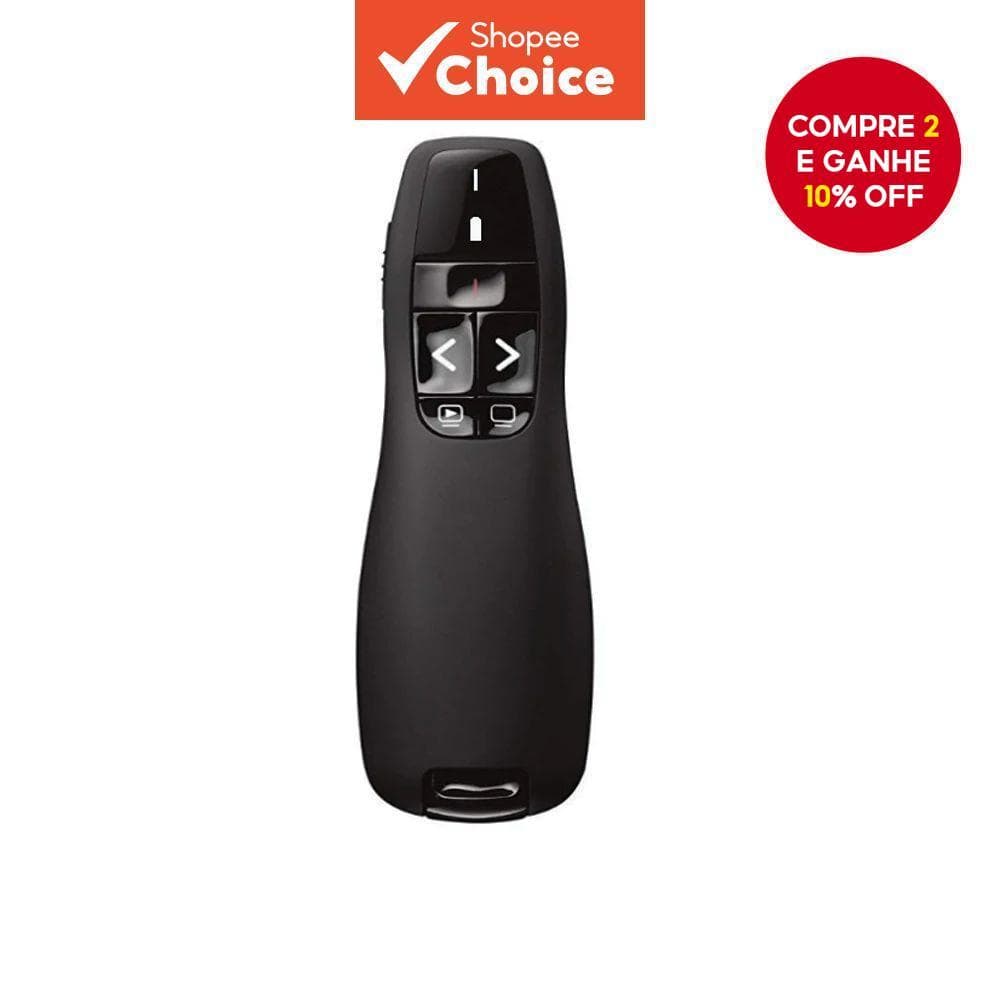  Apresentador sem fio USB R400 com ponteiro vermelho, caneta para PPT, controle remoto para passar os slides para cima e