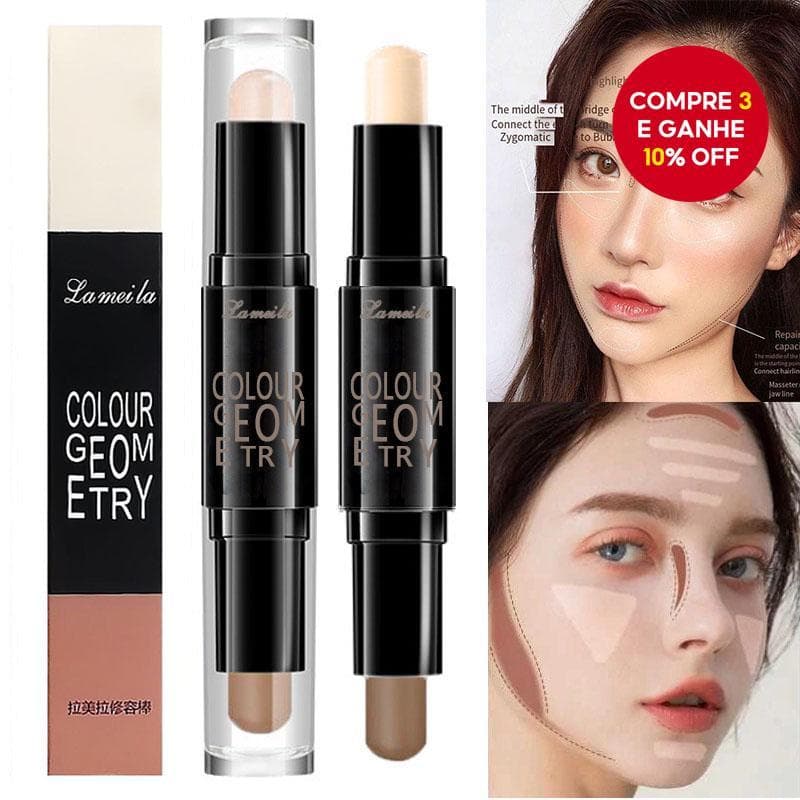 Everlast Pro Double Head Face Contour Stick-Bronzer De Destaque 3D E Caneta Corretora De Maquiagem , Brilho De Verão Cre