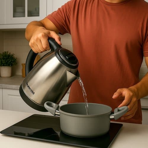 Chaleira Eletrica Agua Quente 2 Litros Inox Rápida Segura Prática Aquecimento Doméstico