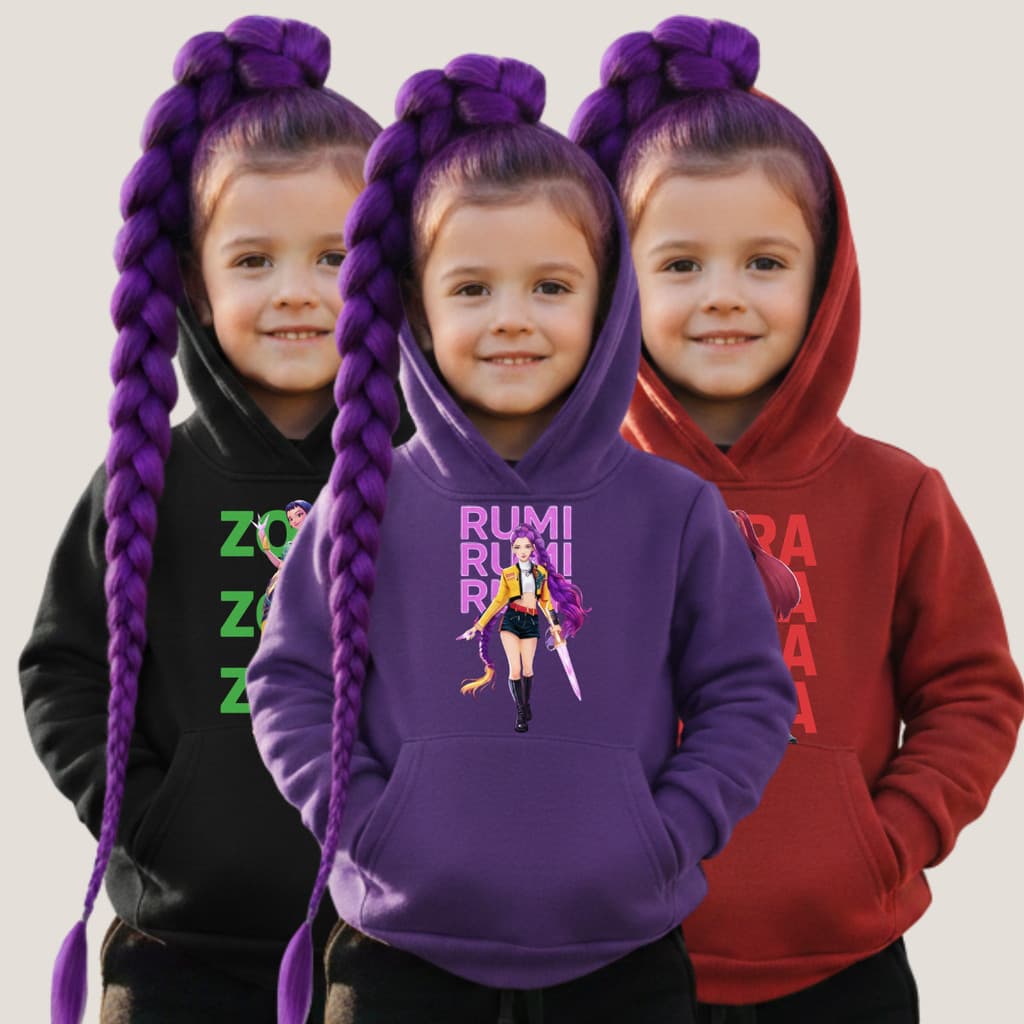 Moletom Infanitl Menina Blusa de Frio Huntrix Rumi Mira Zoey K-pop Hunter