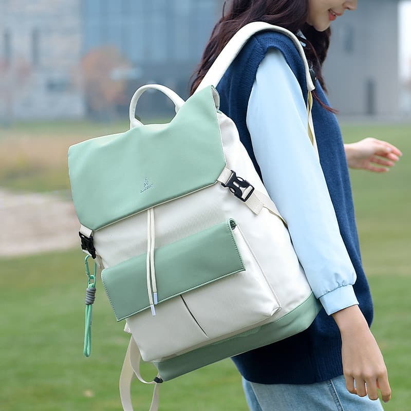 Mochila masculina novo estilo moda Casual contraste cor Commuter grande capacidade computador mochila simples estudante 