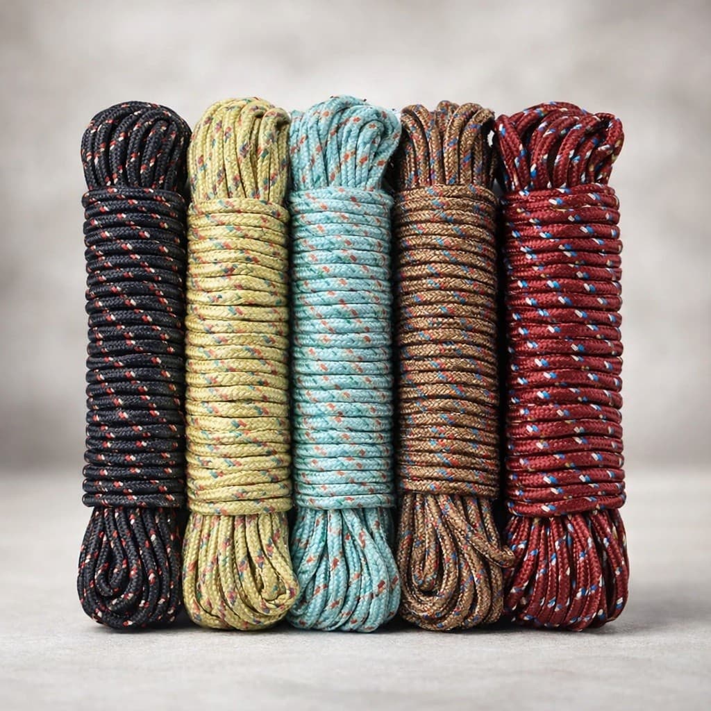 Corda Multicolorida Multifuncional 20 metros em Nylon de Alta Resistência para Varal de Quintal e Amarração