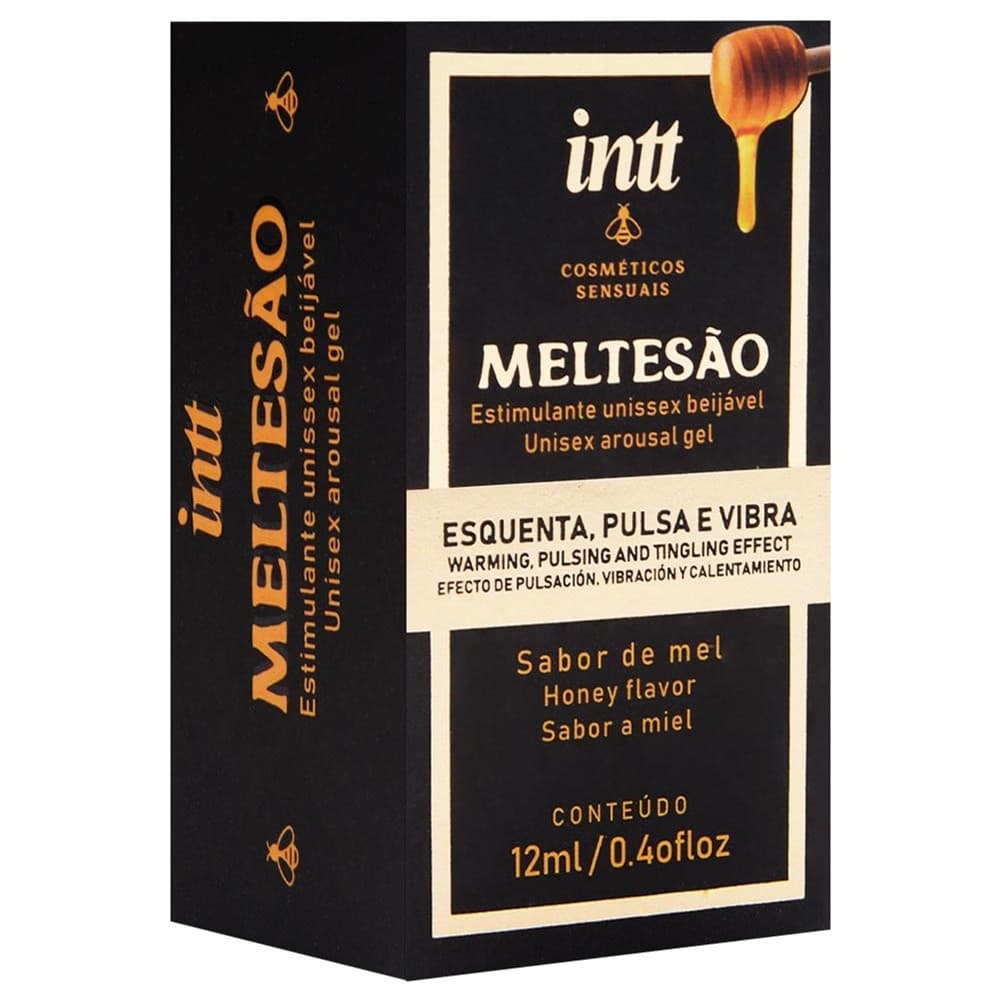 Meltesão Gel Excitante Esquenta Vibra E Pulsa 12Ml Intt - Sabor Mel