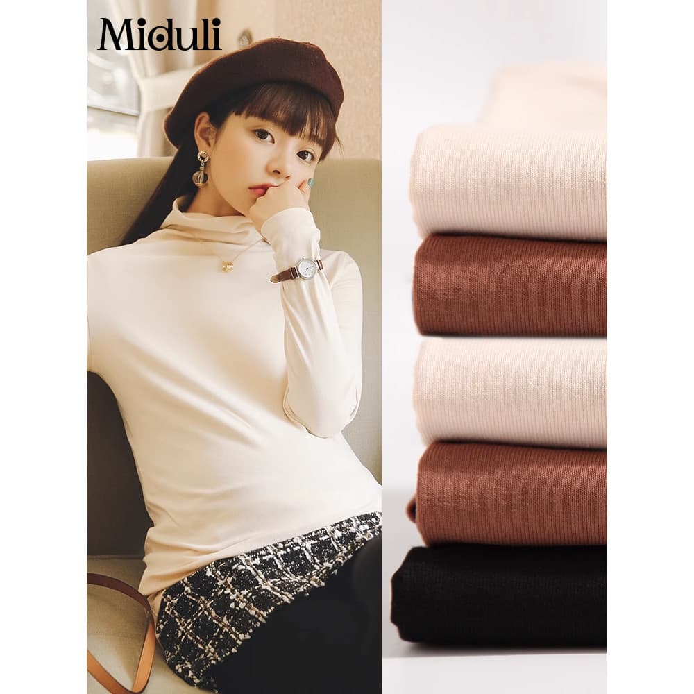 Camisa de fundo para maternidade outono inverno forro de lã engrossado interior manga comprida gola alta camiseta de enf