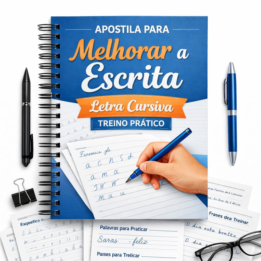 Apostila de Caligrafia Letra Cursiva Treino de Escrita Melhore sua Letra