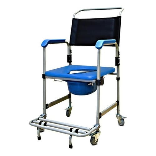 Cadeira Banho E Sanitário Com Rodas Idoso Higiênica Dobrável