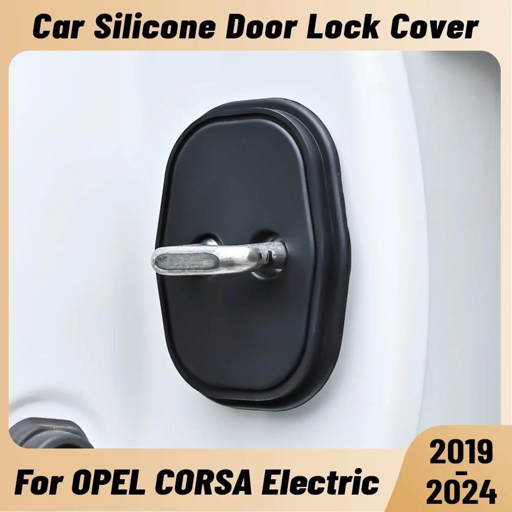 Para OPEL CORSA Elétrico 2019-2024 Amortecedor Da Porta Do Carro Protetor De Fechadura Silicone Auto Travas Capa Acessór