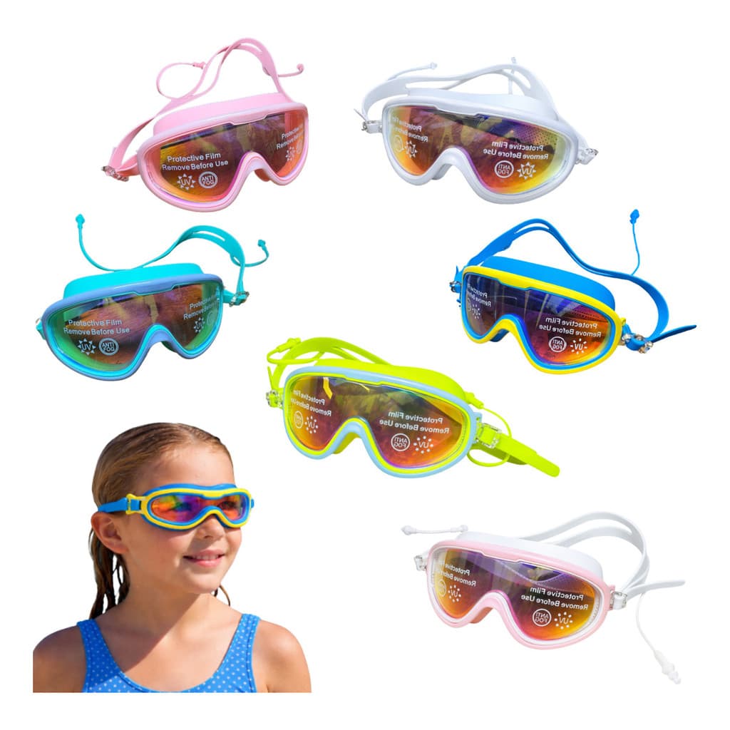 Óculos de Natação Infantil Confortável – Lente Polarizada / Elástico Macio + Protetor de Ouvido
