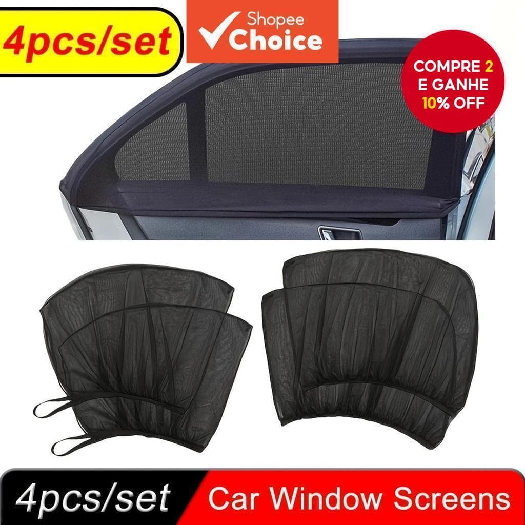  4 peças/conjunto de Telas de Janela Premium para Carro - Protetores Solares para Janelas Dianteiras e Traseiras para