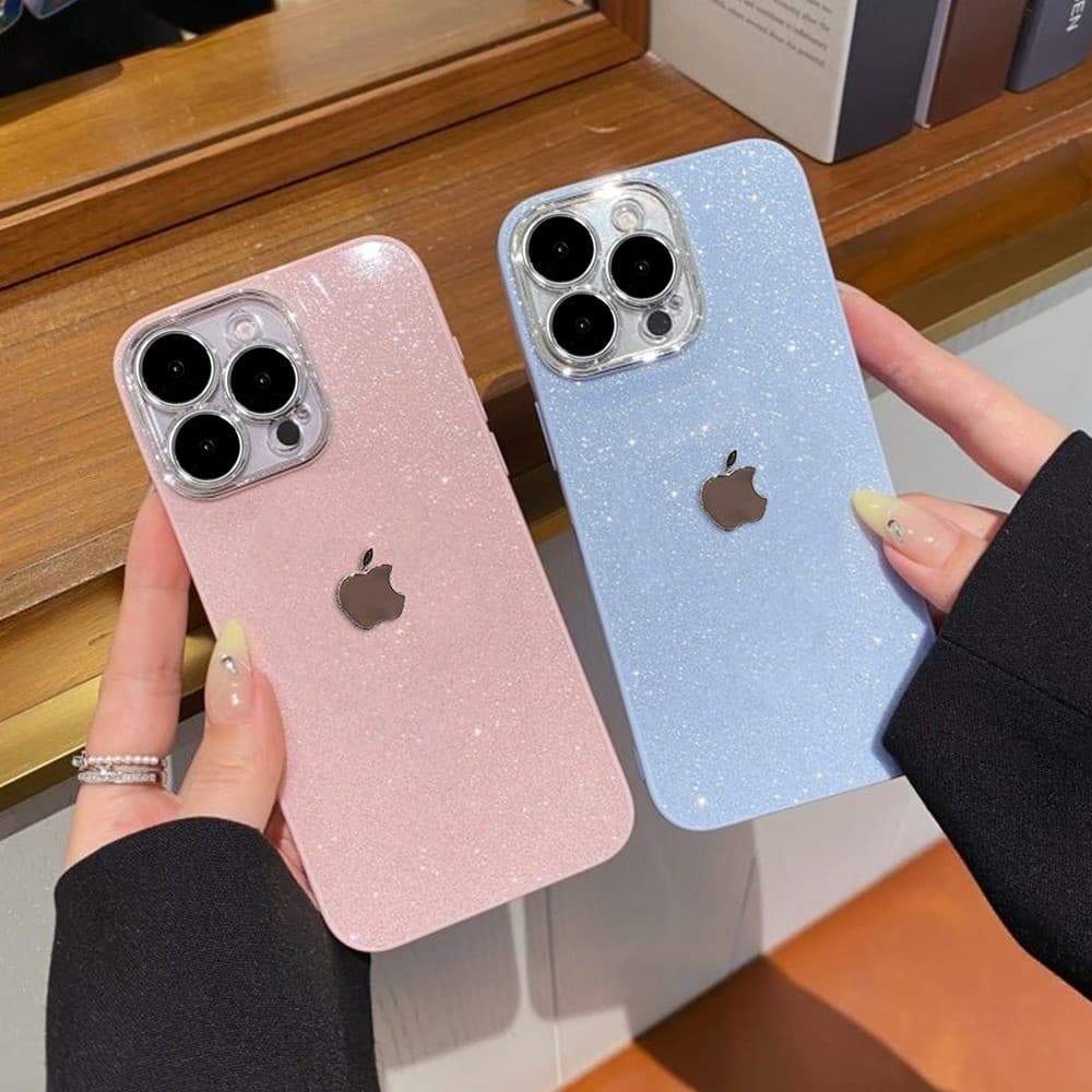 Capa Para iPhone 17 Pro Max 16 15 13 11 14 12 XR Xs Air Plus SE Capinha com Logotipo Luxo Bling Glitter Capa de celular