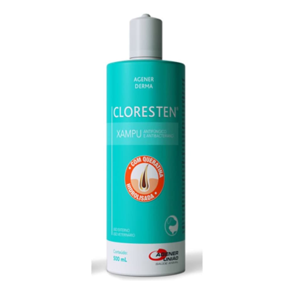 Cloresten Shampoo 500ml Cães E Gatos - Agener Neutra