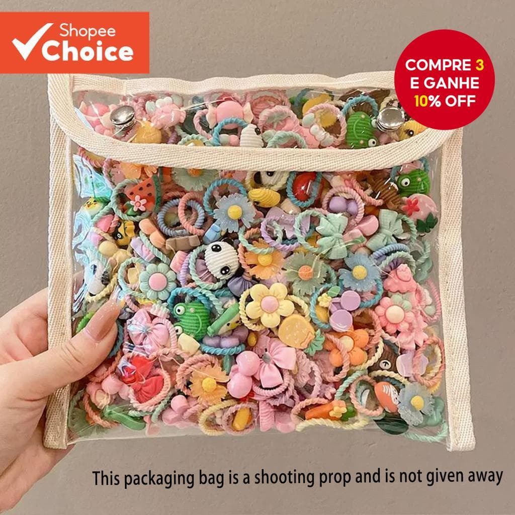 Elásticos De Cabelo Duráveis Para Meninas E Crianças 50 Peças | Suportes Macios Pon ytail Prendedor De Fita Laços Fofos