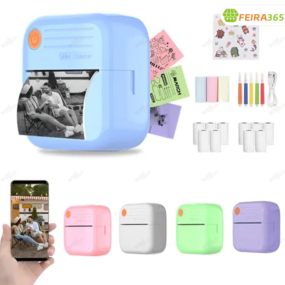 Nova Mini Printer : Modelo Portátil E Sem Fio , Compatível Com Sistemas Android iOS , Impressão Térmica Em Papel .