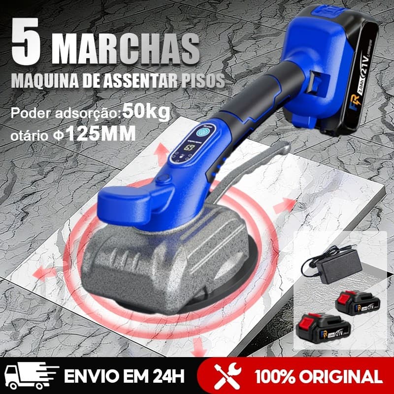 Máquina Assentar Azulejos Porcelanatos | Ventosa Vibração 5 Marchas 2 Baterias Portátil