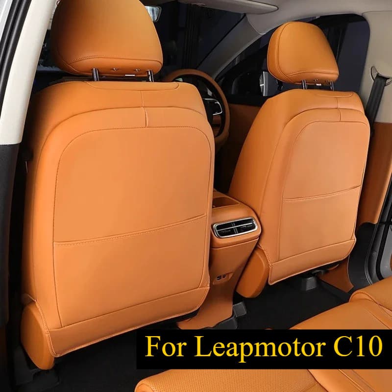 Para Leapmotor C10 : Protetor De Chute Do Assento Traseiro De Couro-Instalação Com Gancho De 2 Peças , Sem Ferramentas