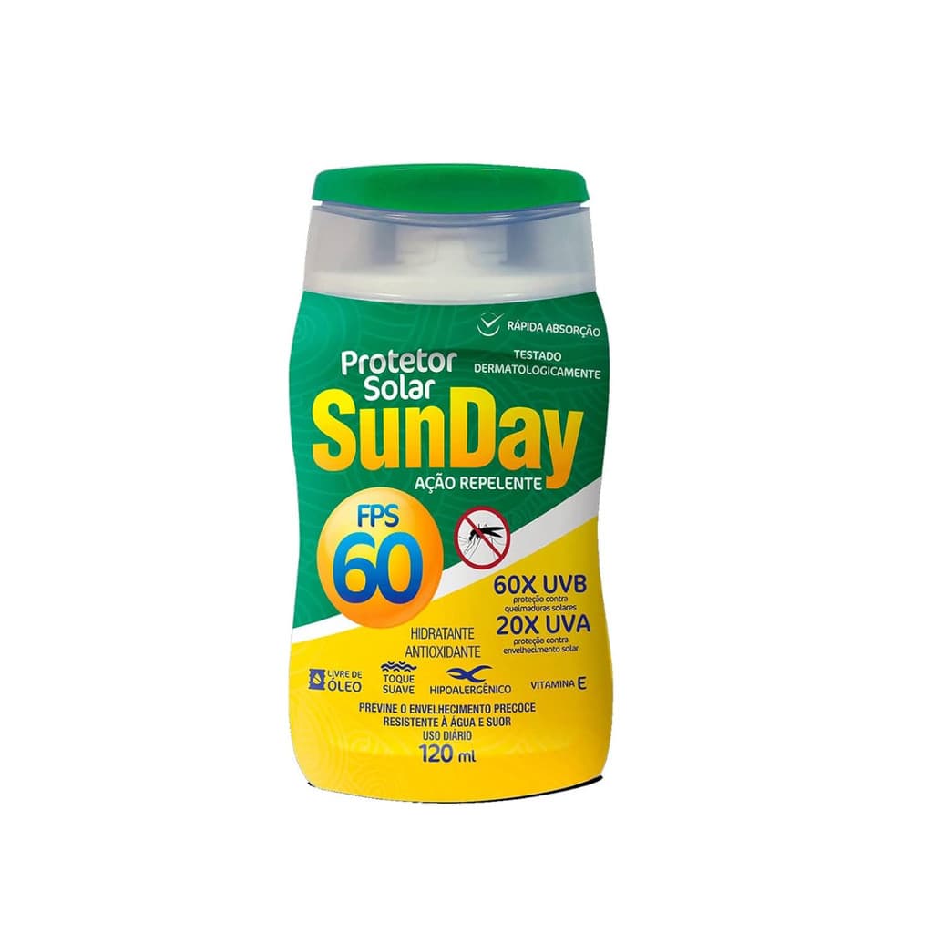PROTETOR SOLAR SUNDAY FPS 60 REPEL 120G