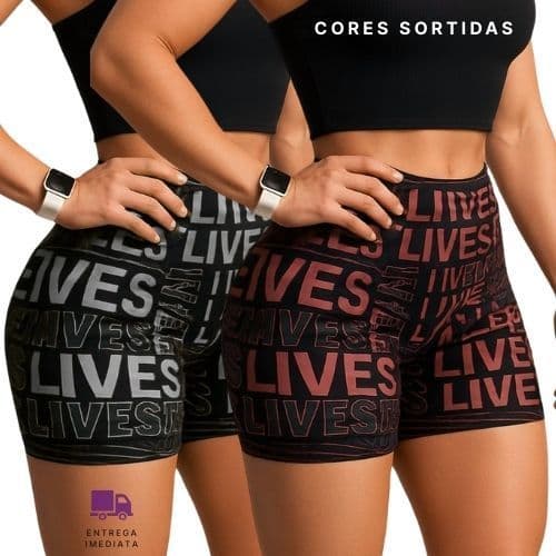 Kit 2 Shorts Esportivo  Feminino Suplex Fitness Meia Coxa Academia Crossfit Degrade Verão
