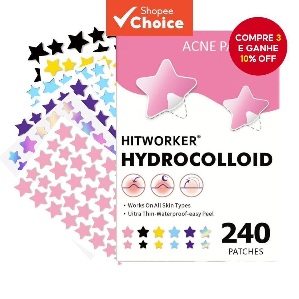  1200 Unidades de Curativos para Acne em Formato de Estrela Multicoloridos - Cobre Imperfeições e Limpa Profundamente,