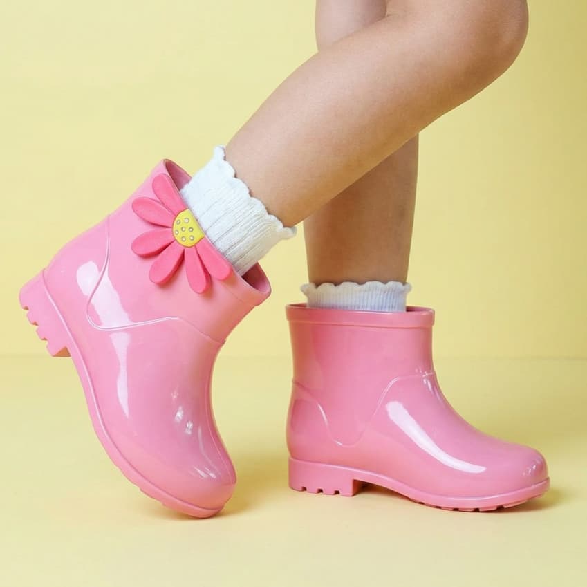 Bota Galocha Infantil Menina Bota de Chuva Criança Leve Confortável