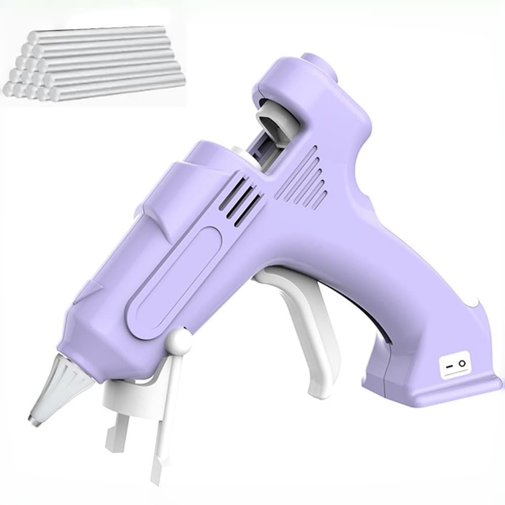 Pistola Aplicador De Cola Quente Profissional Sem Fio Com 40 Bastões Adesivos De Alta Aderência Uso Escolar Artesanat