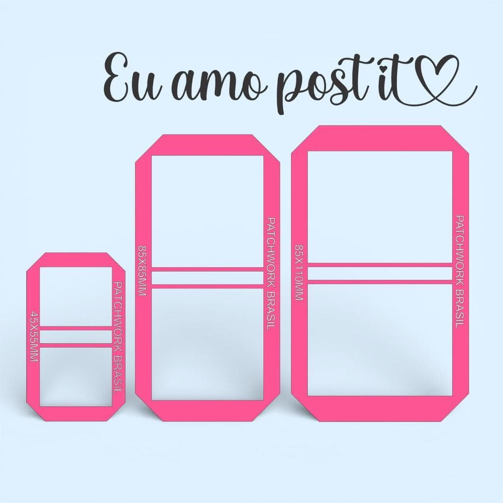 Kit 3 Gabaritos Post It Encadernação e Cartonagem Plástico 3mm