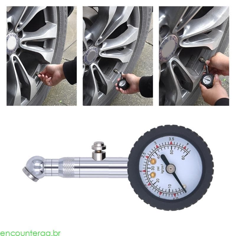 Encontrora 60psi 100psi Verificador Pressão Dos Pneus Do Carro Medidor Ar Para Moto T