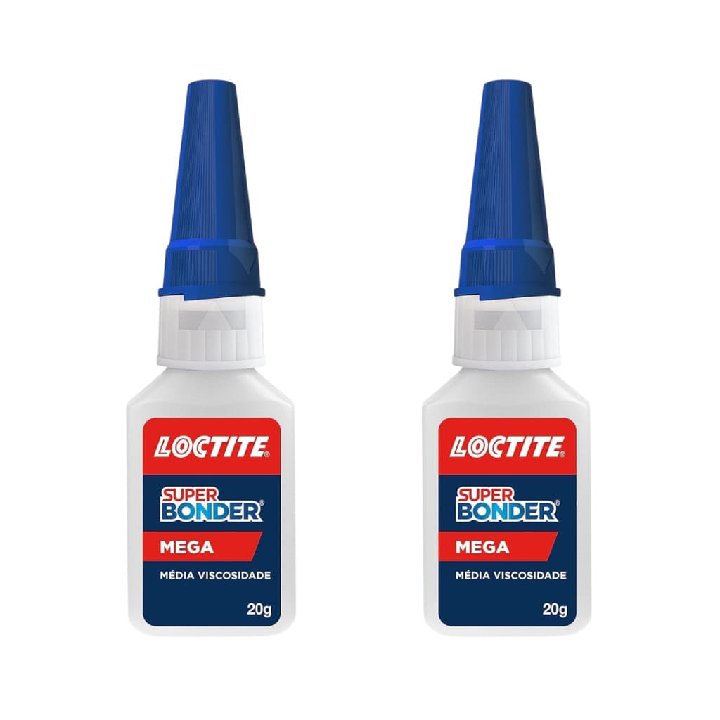 Kit 2 Colas Instantâneas Loctite Super Bonder Mega 20g - Máxima Adesão