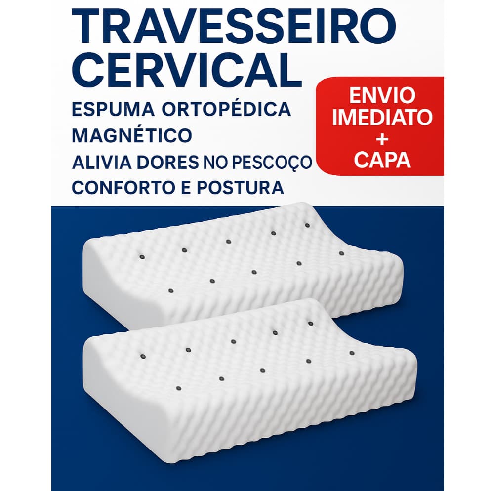 KIT  Travesseiro cervical ortopédicos magnéticos anti ronco alívio da dor